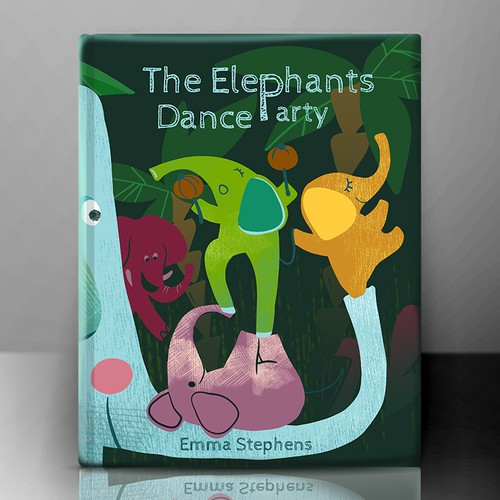 The Elephants Dance Party - Fun, bright and quirky kids book illustration
