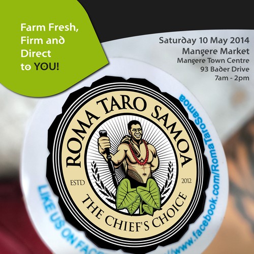 Eye catching flyer advertising market sales of fresh taro