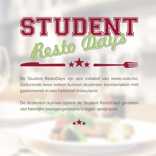 Create a modern logo for a gastronomic event for students. 