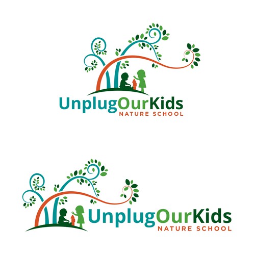 Logo concept for unplug our kids