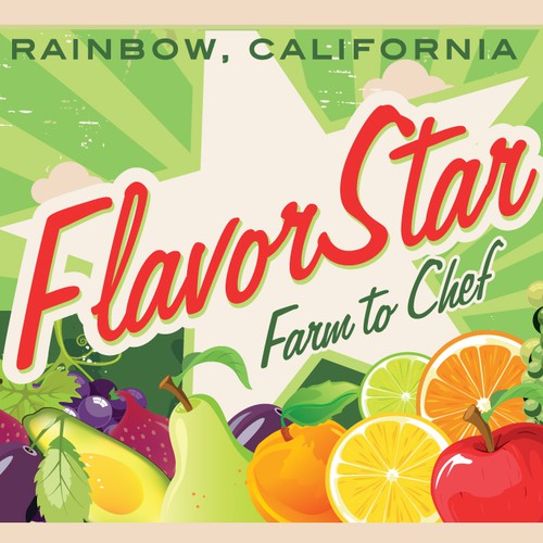 Flavor Star Fruit Box Label/logo for Farmer Laura's start-up produce company