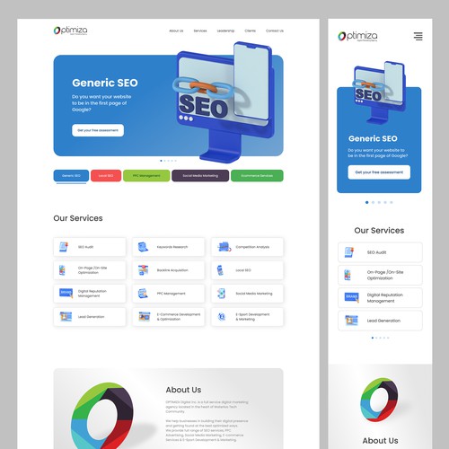 Landing page design for a SEO Agency