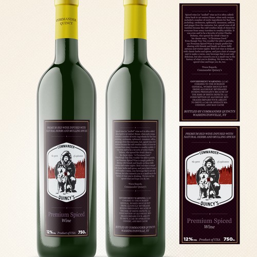 Wine Bottle Label for Commander Quincy's Spiced Wine
