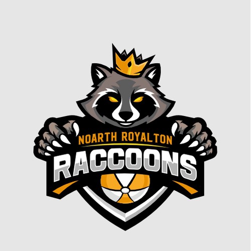 Mascot logo raccoons