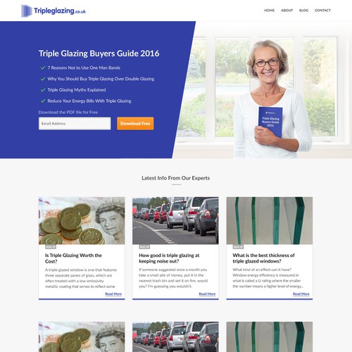 Website design for TripleGlazing blog