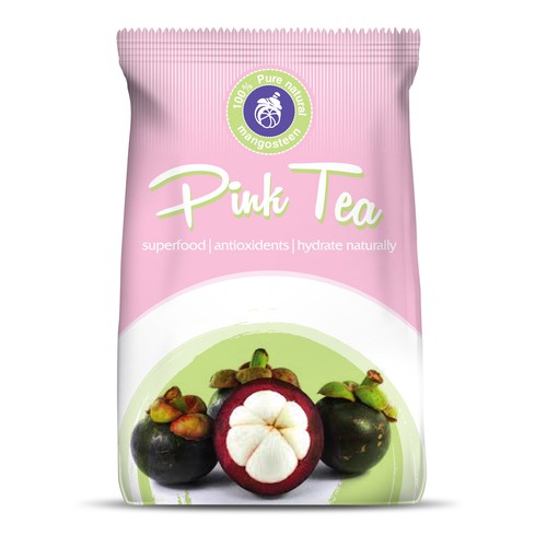 Graphic design for tea pouch - PinkTea.