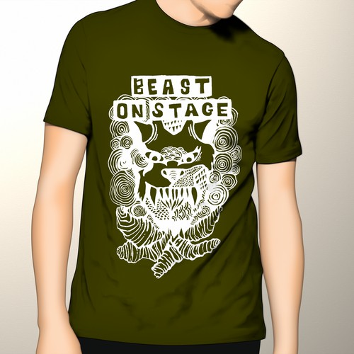 Beast on Stage t-shirt design for musicians