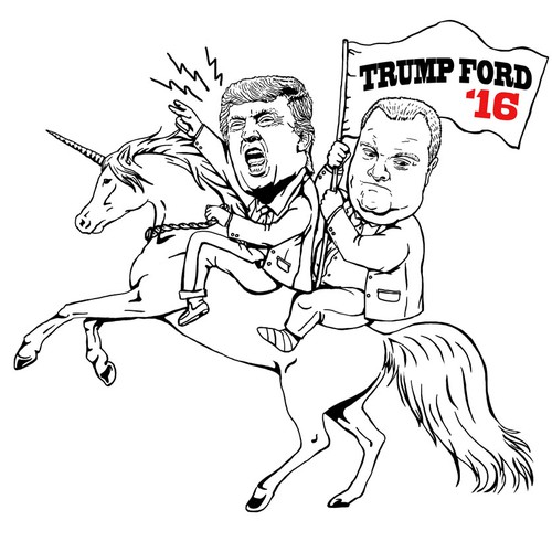 Donald Trump & Rob Ford Riding a Unicorn