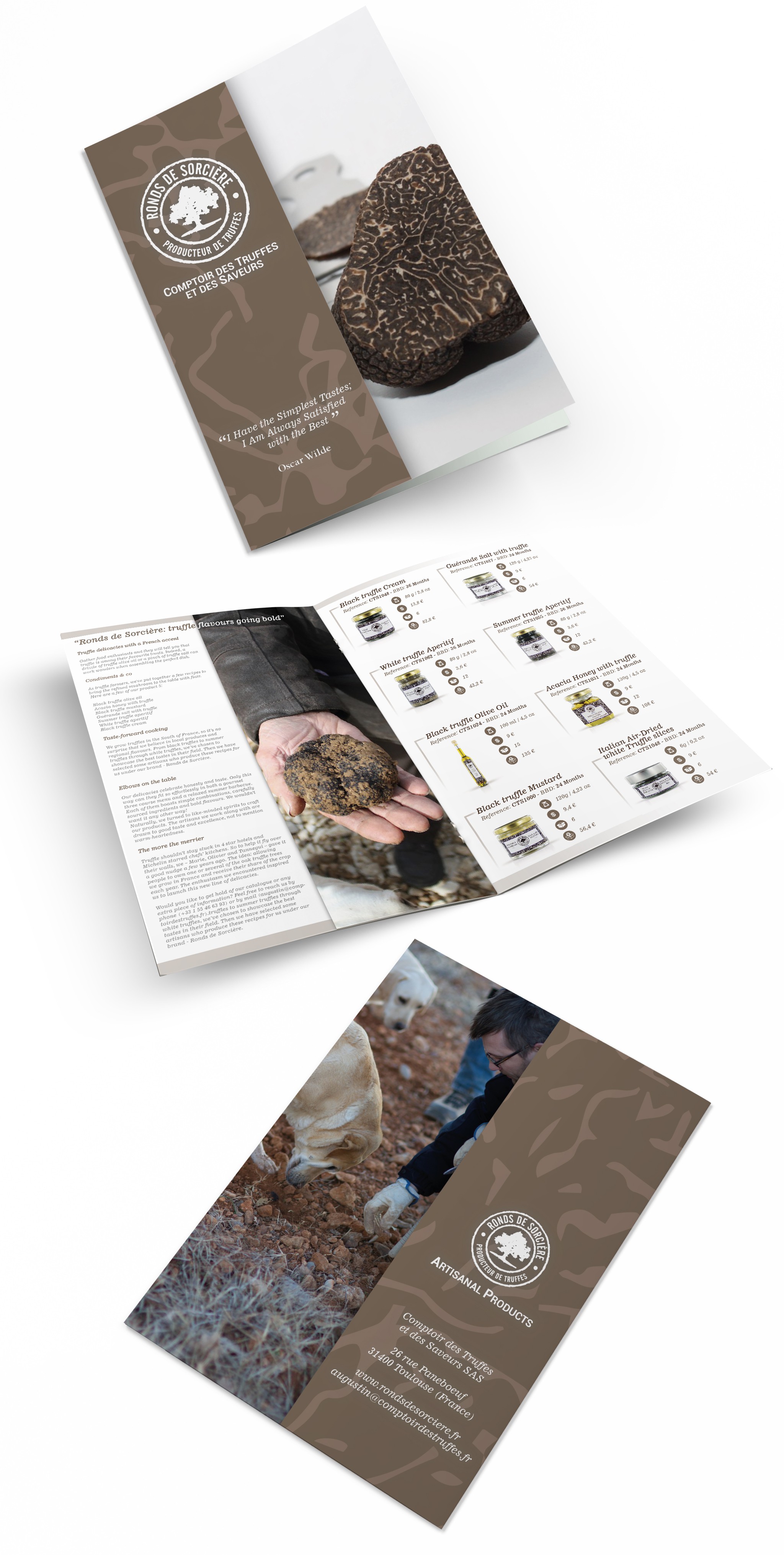 Création d'une brochure 4 pages pour des produits à la truffe