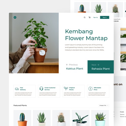 Plant shop - Landing page website