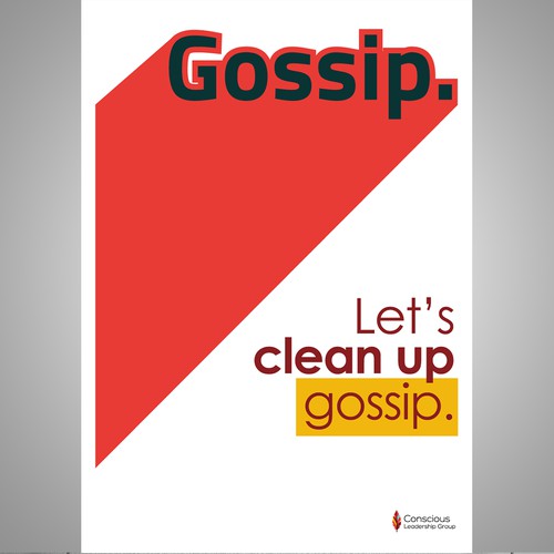 Poster to promote better work places without gossip.