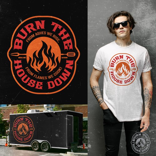 Bold Flame-Driven Logo for Mobile BBQ Brand