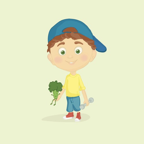 Healthy boy and Broccoli