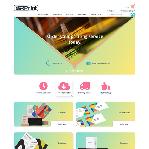 web design concept for print company