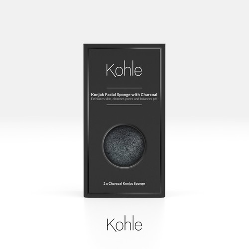 Design a box for a charcoal beauty Konjac Sponge