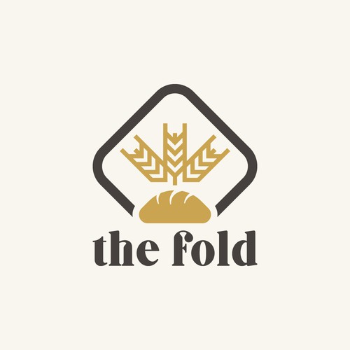 Logo incorporating a "fold" made out of a bun