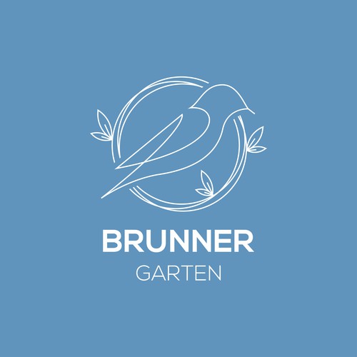 Bird Line Art Natural Garden Logo Design