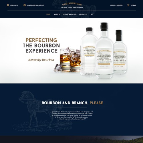 Webdesign for Old Limestone Bourbon Water