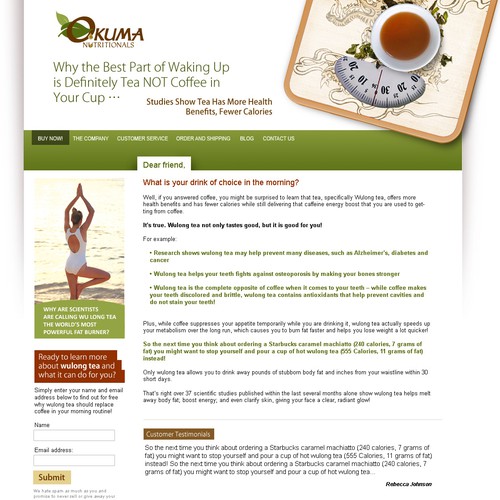 landing page