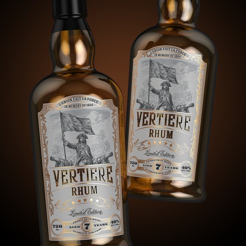 Label design for Rhum Vertiere