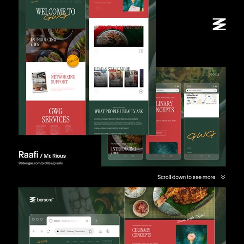 GWG Culinary Consultant UI/UX and Website Design