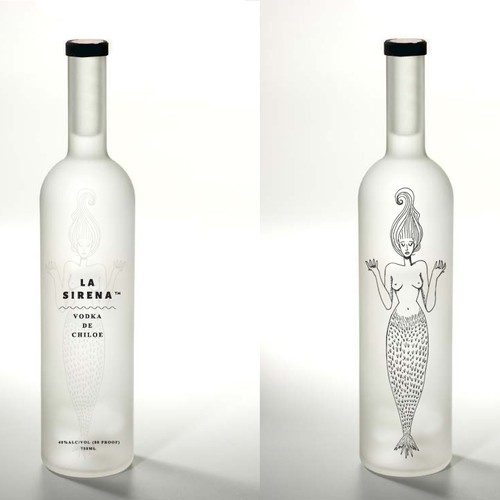 Design a new package for a Chiloe Vodka, called La Sirena "The Siren"