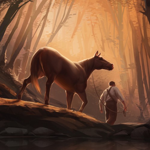 Horse and Farmer Illustration