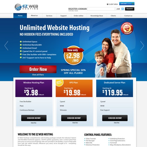 Ez Web Hosting Inc needs a new website design