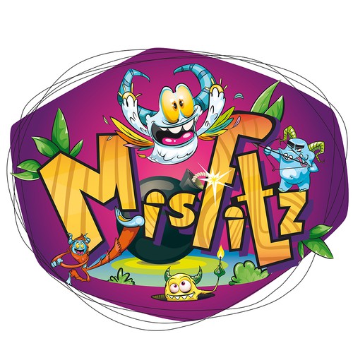 Crazy logo concept (complex design) for monster toys series.