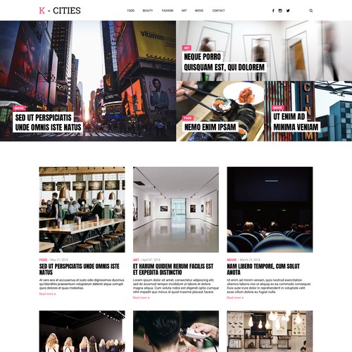 Home Page For Magazine Website