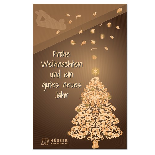 Wooden Christmas card 