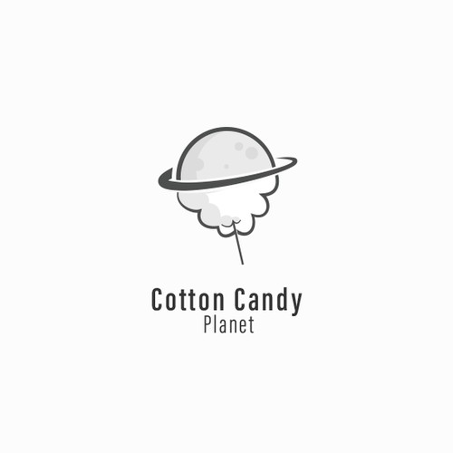 cotton candy planet logo concept 