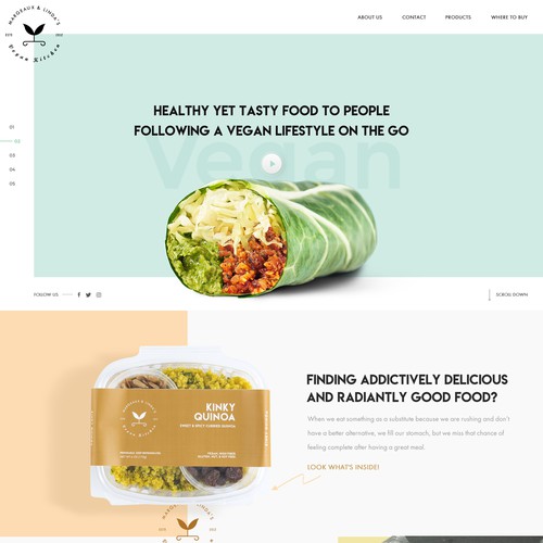Design a striking and bold site for a food startup