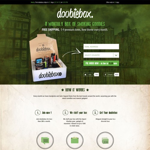 Create a catchy landing page that drives pre-orders.