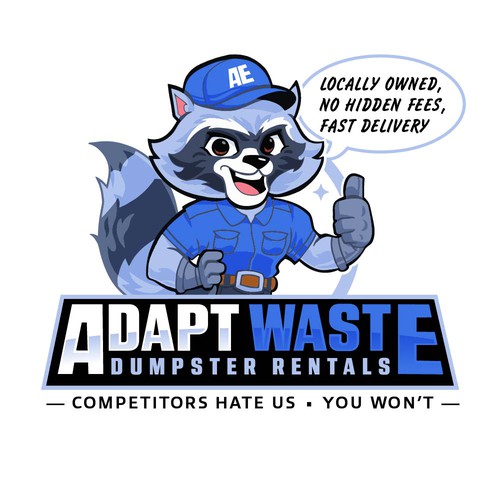 Mascot logo design for a waste company's services