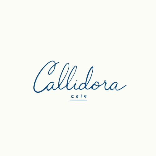 Handwritten logo design concept for CALLIDORA CAFE