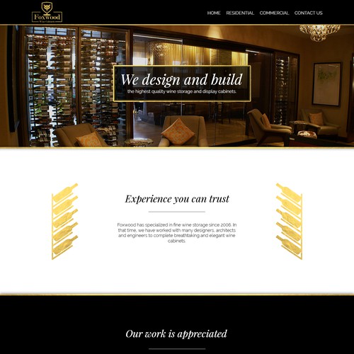 Website proposal for Foxwood Wine Cabinets