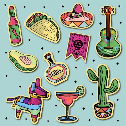 Food Fiesta Sticker Designs 