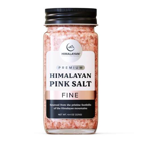 Label design for a Himalayan pink salt