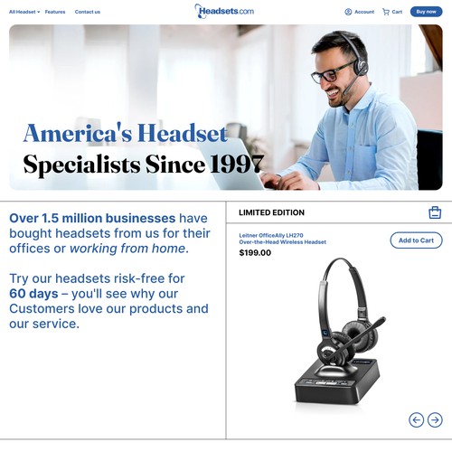 Headsets landing page