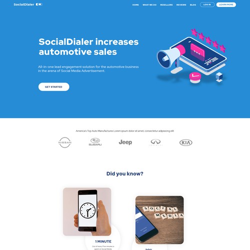 Lightweight website for social engagement App