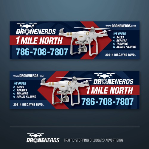 traffic stopping billboard advertising for DRONENERDS