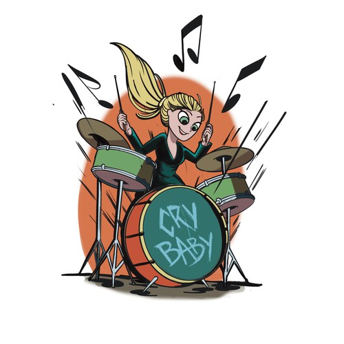 caricature of a drummer