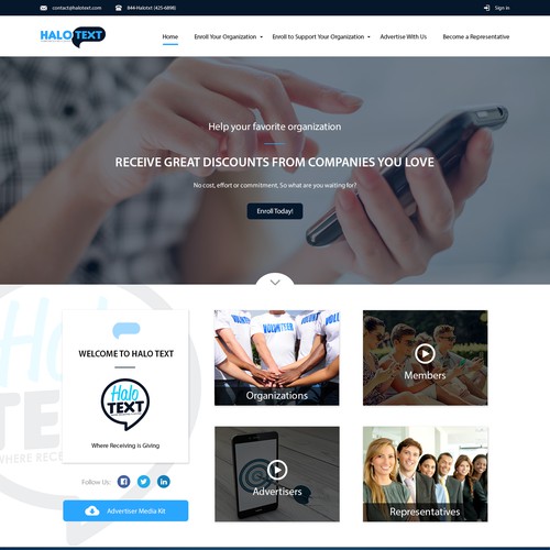 HaloText Website Design