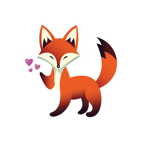 Amiable fox vector illustration