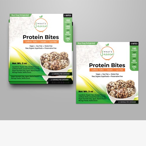 Protein Bites label design