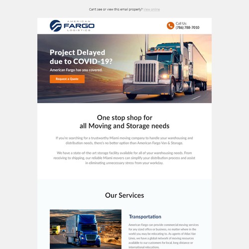 Email Template for Transport Company