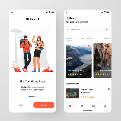 Hiking App Design