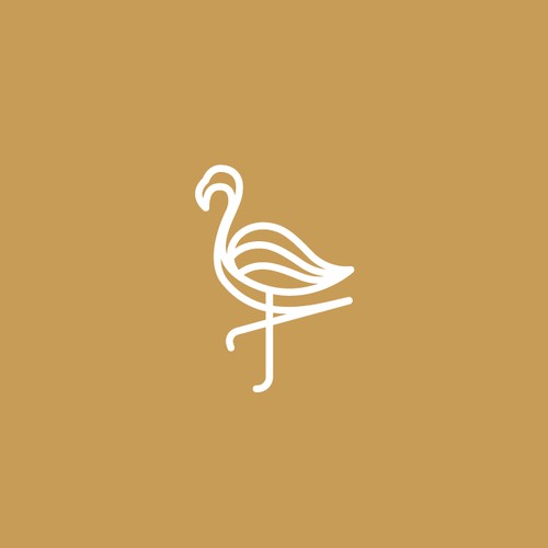 Flamingo logo with line style