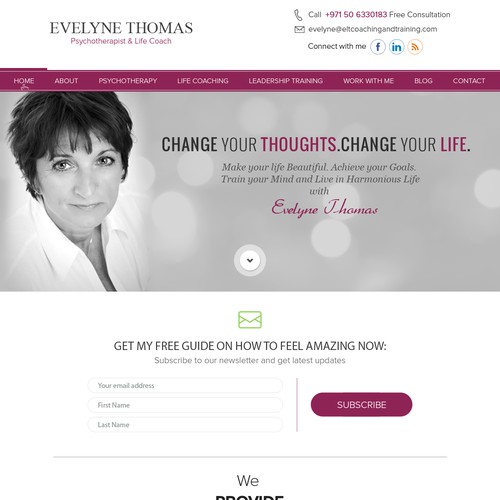  web site design for Life Coach and psychotherapist